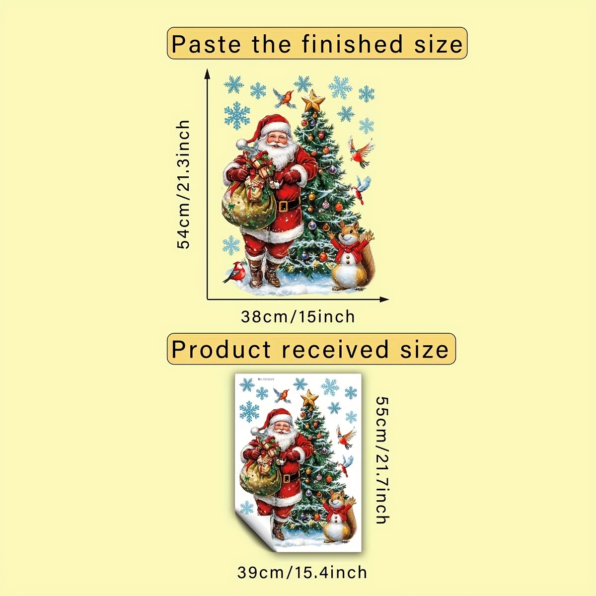 TEMU 1pc Self-adhesive Removable Double-sided Christmas Window Sticker - 3d Santa Claus, Snowman, Tree & Gifts Pvc Glass Decals For Doors, Mirrors,