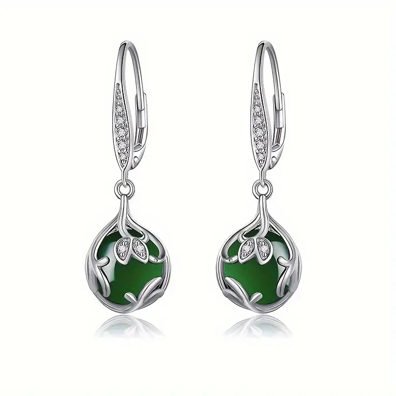 925 pure silvery earrings flower earrings jewelry Product details 1