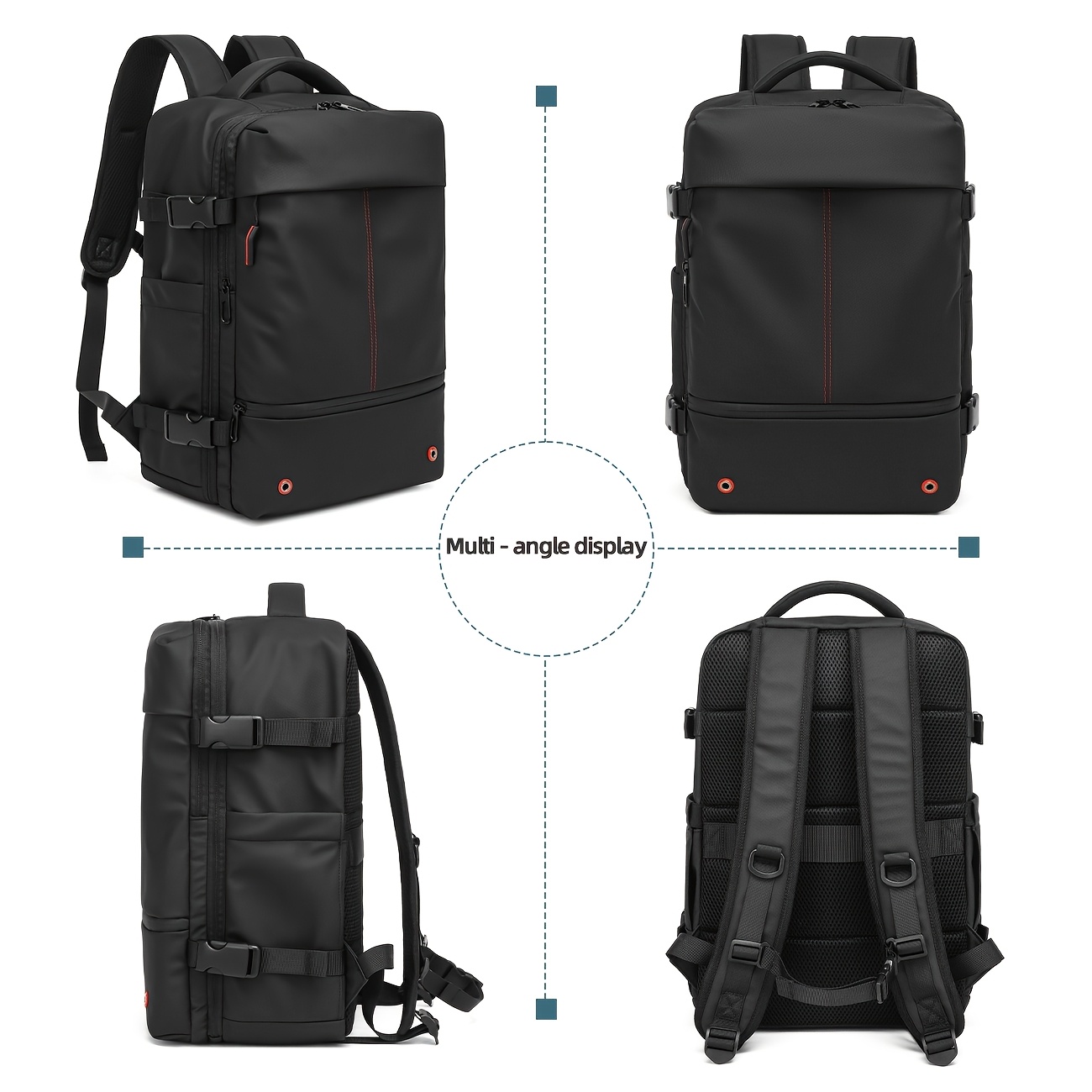 Travel Suitcase with Vacuum Compression Backpack & Pump, Laptop Compartment