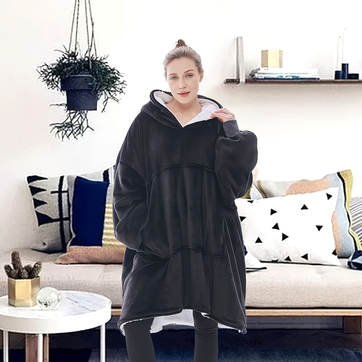 Oversized Hoodie Blanket Wearable Blanket Sweatshirt Ultra - Temu