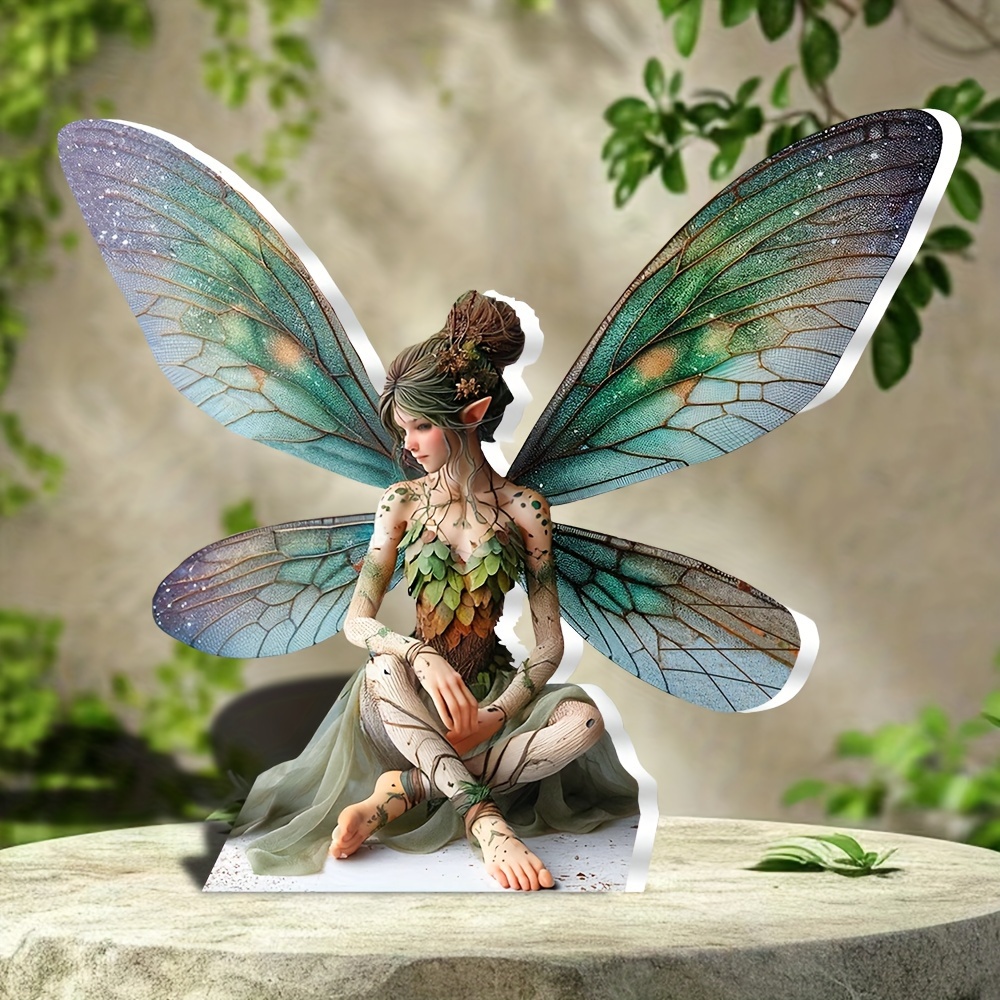 

Ethereal 6" Fairy Desktop Decor - Waterproof, Scratch & Chemical Resistant, No Burring Edges - Perfect For Room, Cafe, Office, Bedroom