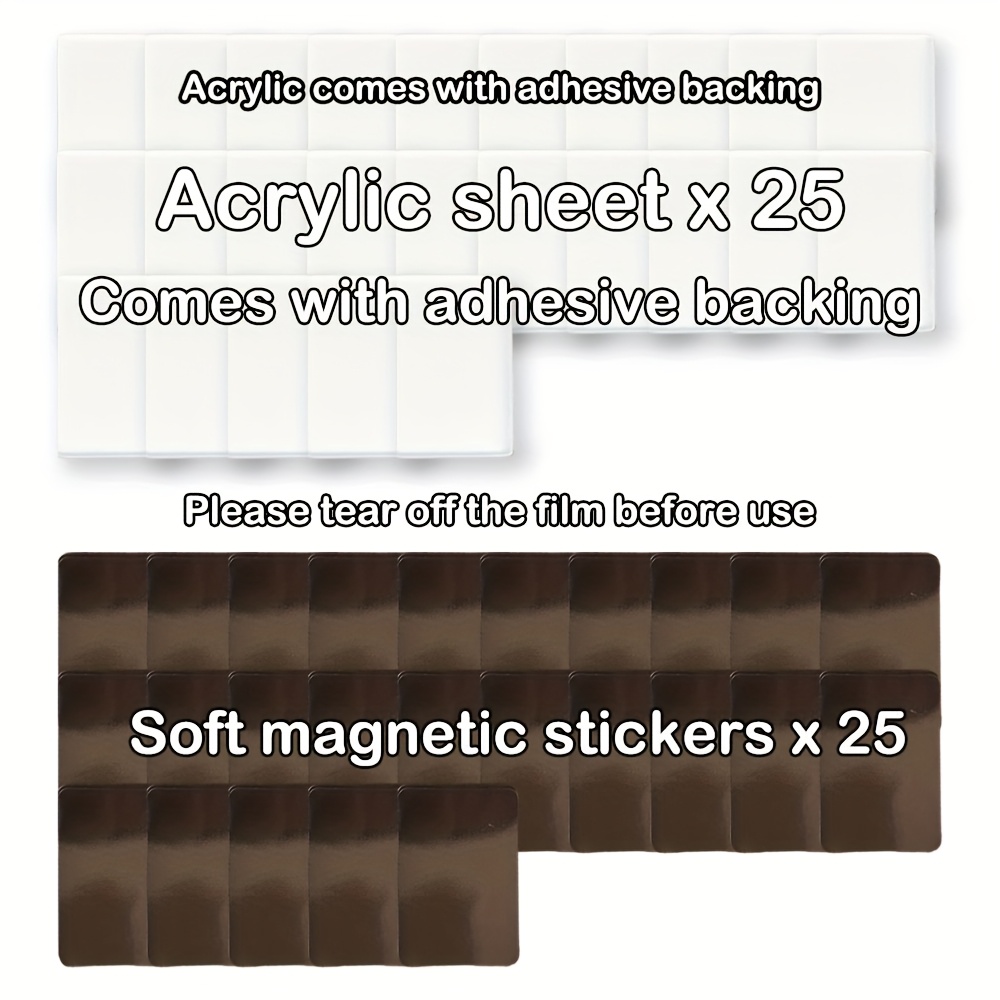 E-shop 10/ Stück DIY Acryl weiche Magnet-Kühlschrankmagnet-Materialpaket, transparent rechteckig, beliebige Fotos zum Kühlschrankmagneten, Acryl mit
