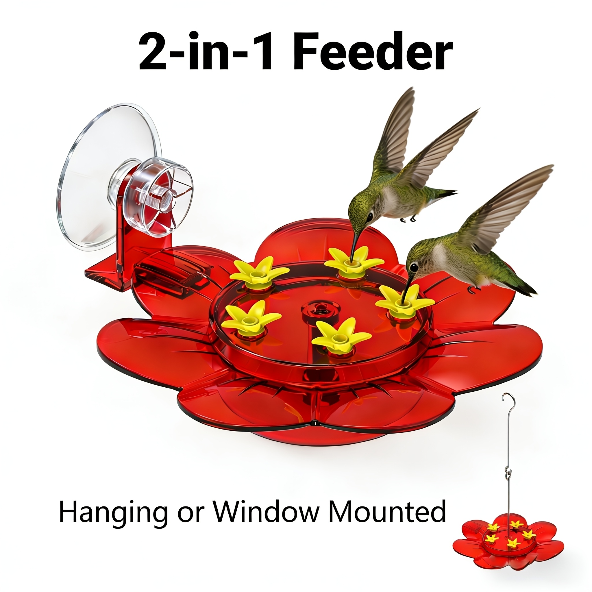 1  in 1 hummingbird feeder with suction cup hanging design outdoor patio garden bird feeder for   types