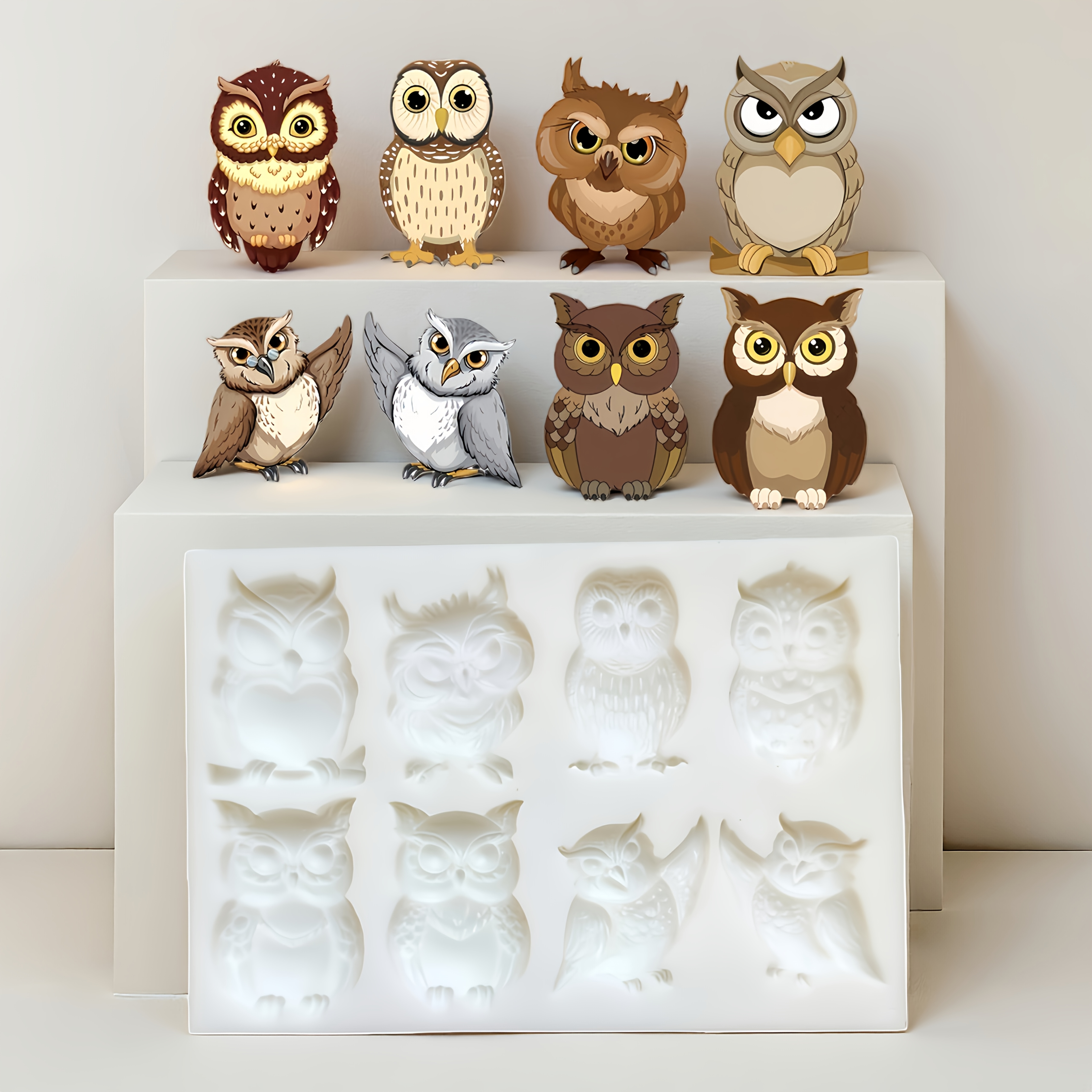Image of 1pc Owl Shaped Mold For Candy, Soap, Wax & Gelatin - Reusable Baking Mold With Detailed Owl, Eyes, Beak & Holes For | Multi-use For Gummies, Fondant,, Ice Cubes | For All