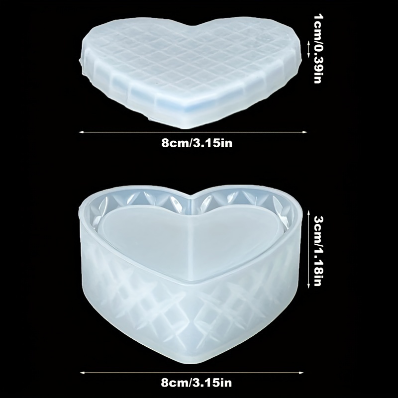 Image of Geometric Heart Silicone Mold For Jewelry Boxes - Epoxy Resin, Clay, Concrete, And Plaster Molds - Valentine's Day Gift Idea