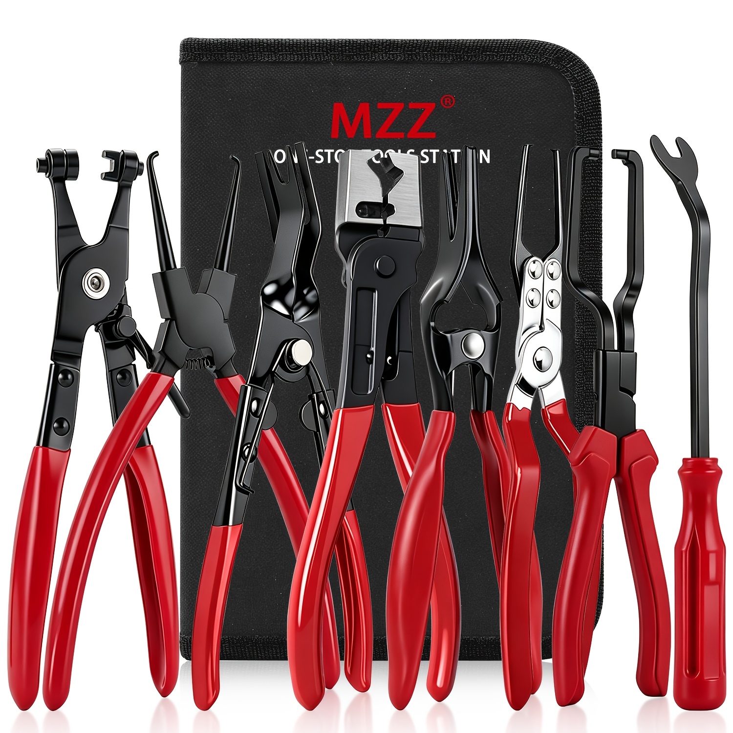 TEMU 9pcs Industrial Hand Tools Pliers, Fuel Line Disconnect Tool Set, Locking Pliers/fuel Line/hose Clamp/removal Pliers, Electrical Disconnect/push