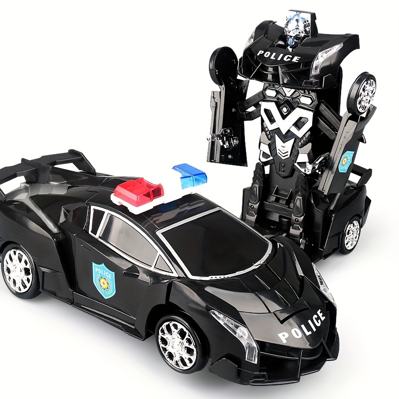 

Transforming Police Vehicle Toy With Sound & Light Effects - Ideal For Birthday, Halloween, Christmas, Thanksgiving Gifts For Young Ones (batteries Not Included)