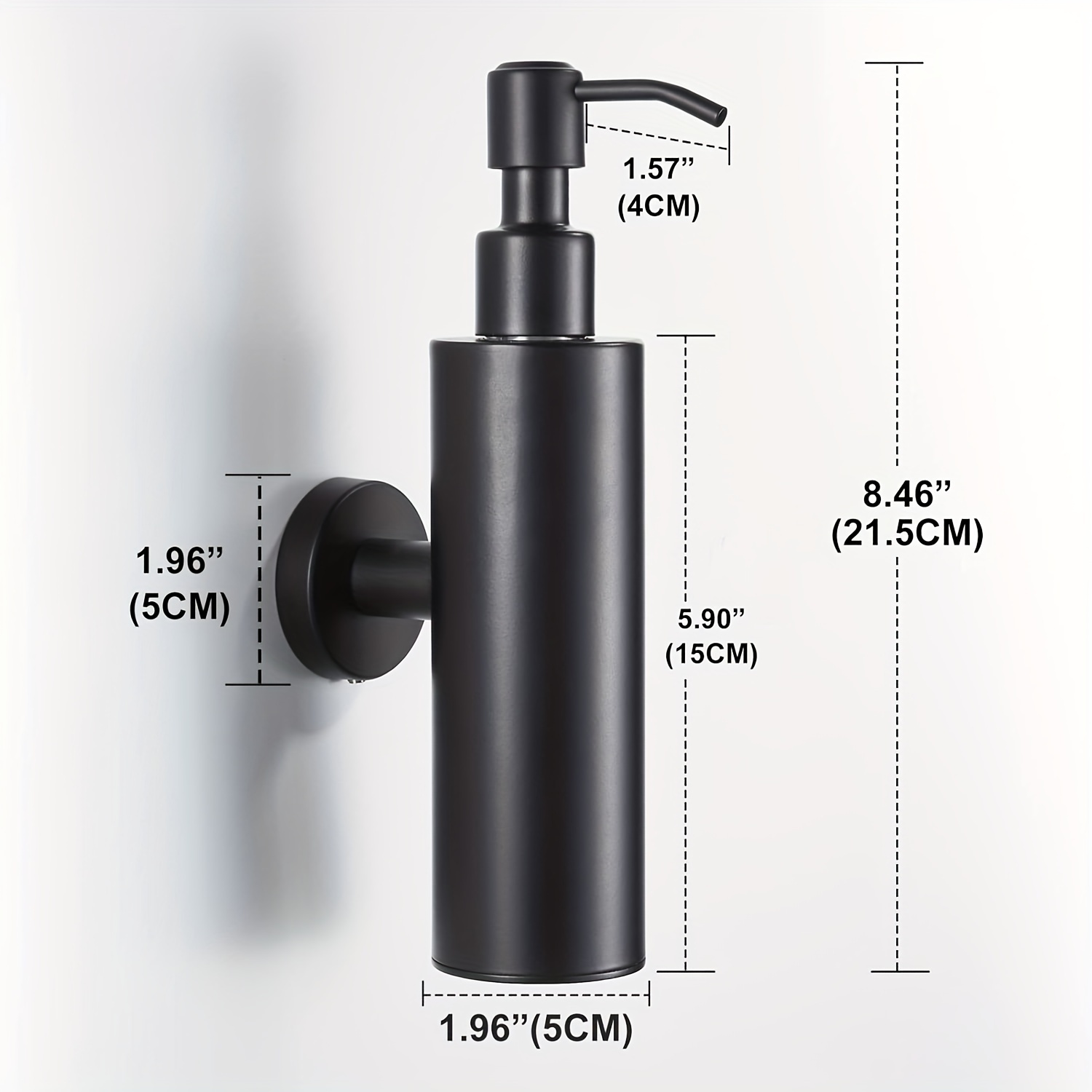 Stainless Steel Wall-mounted Soap Dispenser - Latex-free, No Power Needed For Kitchen & Bathroom Use - In Black Or Chrome, Round/square Options