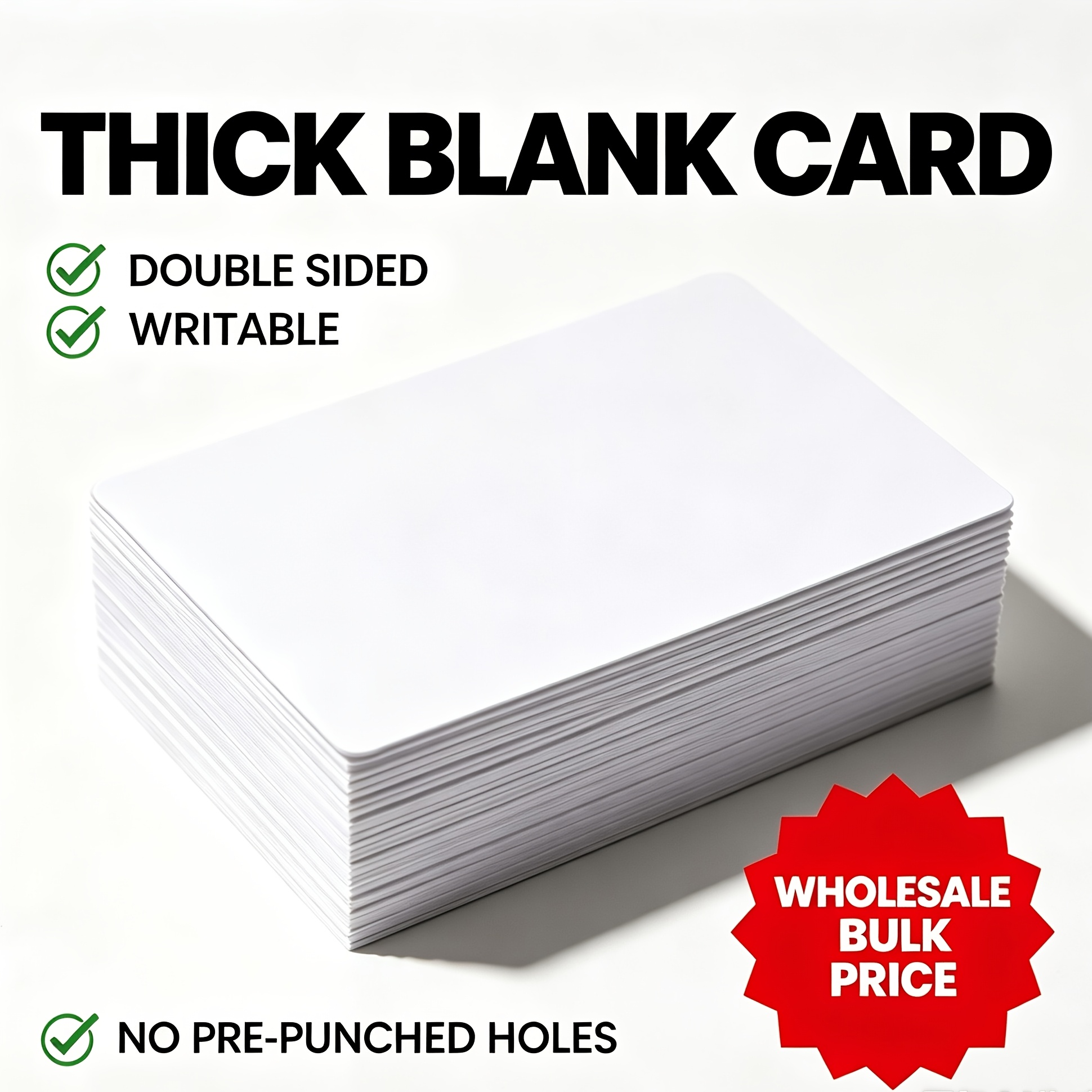 TEMU Blank Rounded No Hole Thick Cards, Double Sided Bulk Blank Business Greeting Invitation Cards
