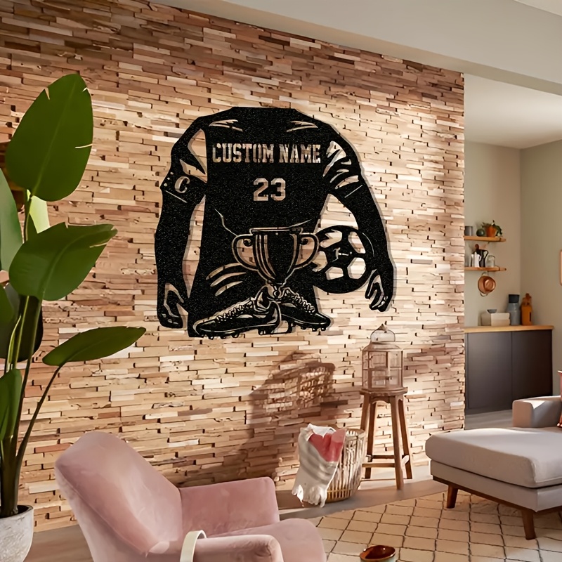customizable metal soccer jersey wall art personalized team Temu