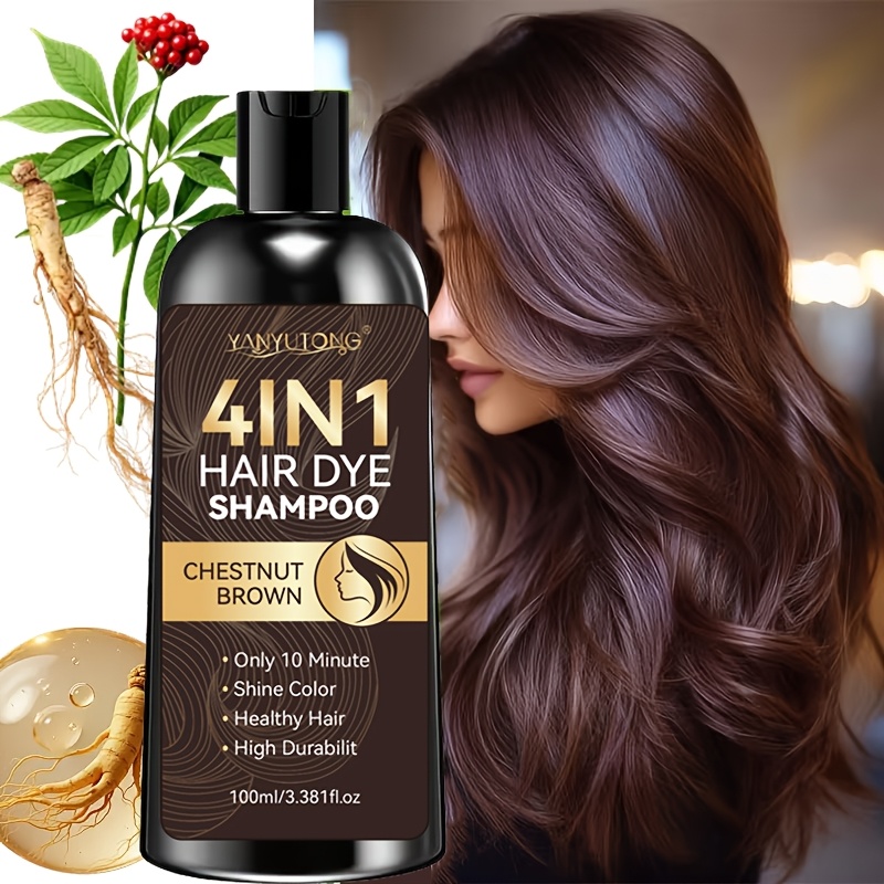 [Enhanced Version] 3.38oz Chestnut Brown Hair Color - Crafted with Natural Components, Gentle on Hair, Efficiently Hides Gray Hair, Balanced Hair Care Formula, Chic Packaging, Represents Natural Components, Hair Color