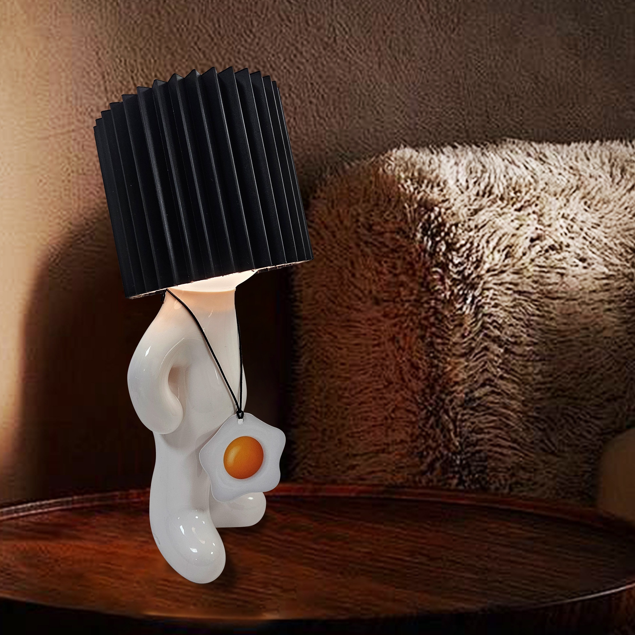 Dimmable Acrylic Table Lamp with LED Lights, Push Button Control, Non-Waterproof Polished Surface, Creative Shy Man Design, Artistic Decoration, Ideal for Indoor Reading and Festivities, Sans Cord