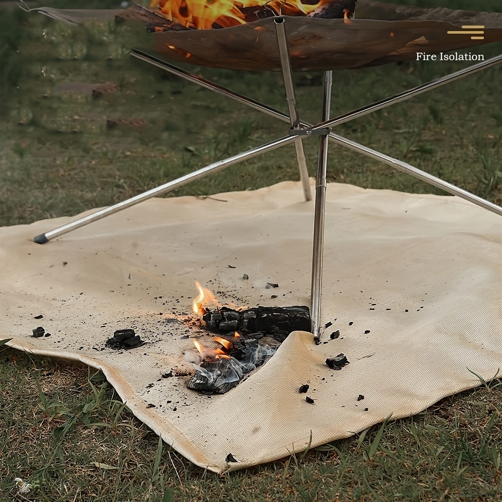 

1pc, Fireproof Mat For Outdoor Camping, Heat Insulation & Flame Retardant Pad, Fire Isolation Cloth For Ground Or Hanging Use, Outdoor Cooking Accessories