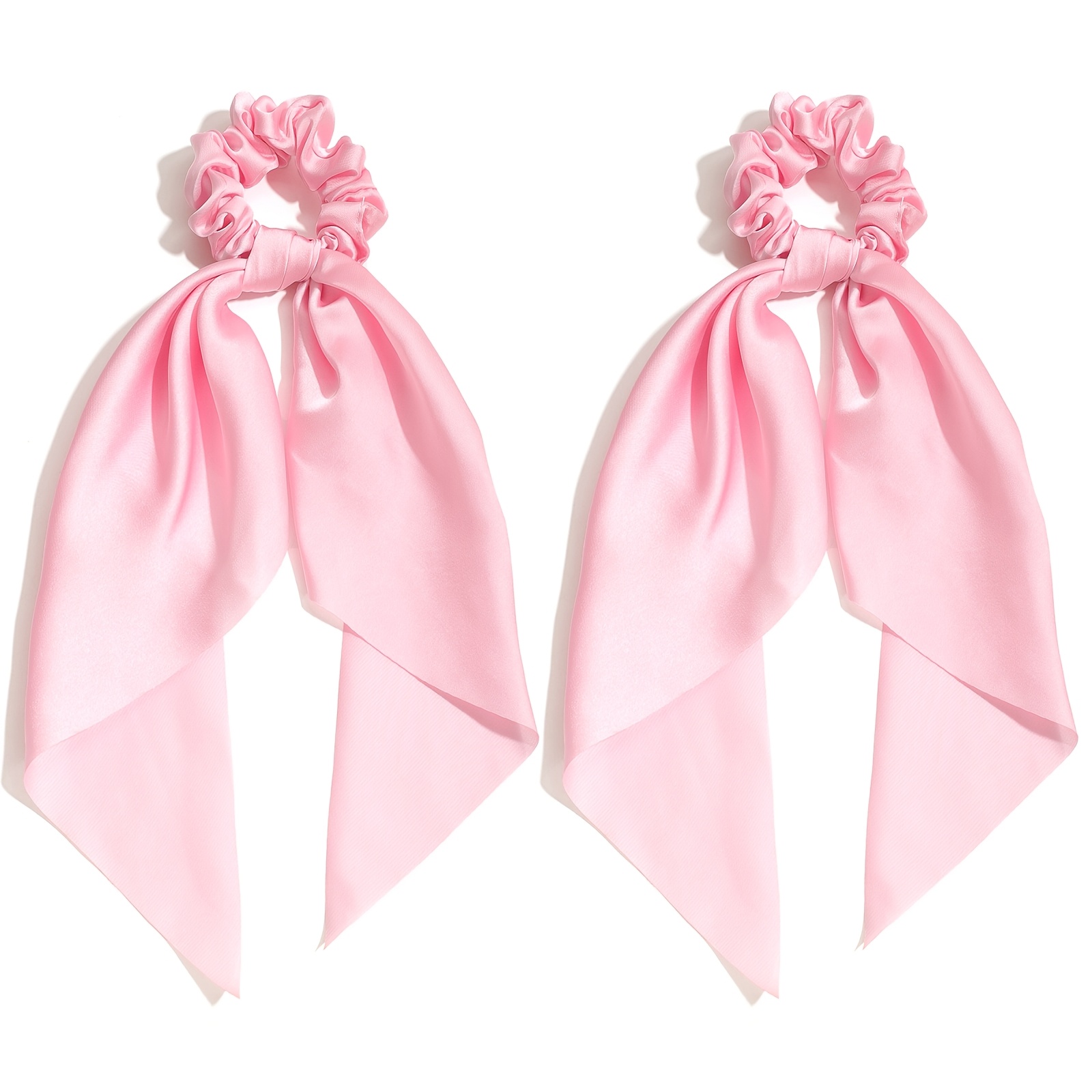 2pcs Solid Color Fabric Hair Rings for Everyday Use