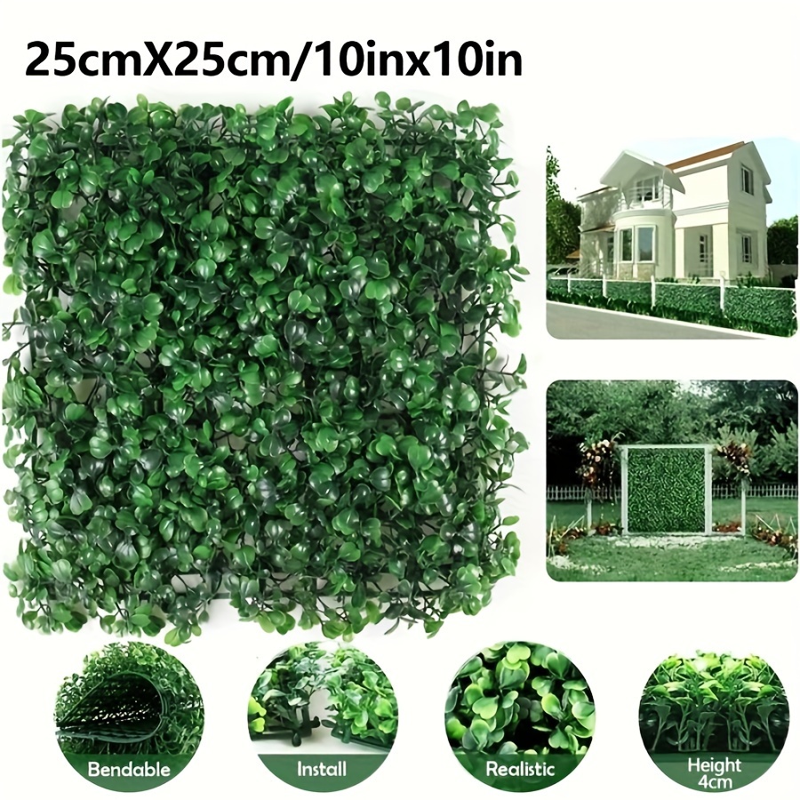 

Artificial Plant Walls Foliage Hedge Grass Mat Greenery Panels Fence Grass Backdrop Wall 25x25cm/10×10in Home Garden Yard Wall Decor