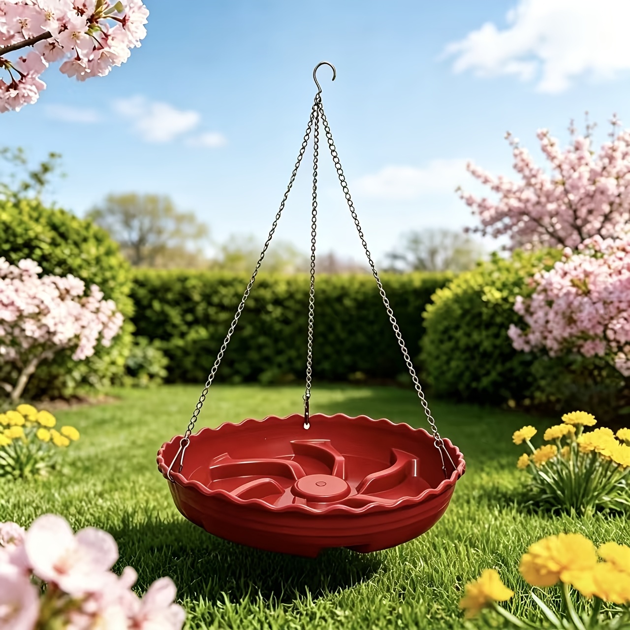Image of 1pc Multifunctional Easy Outdoor Garden Hanging Bird Bath, Bird Feeding Tray, Suitable For Outdoor Courtyard Decoration, Attracts Hummingbirds And