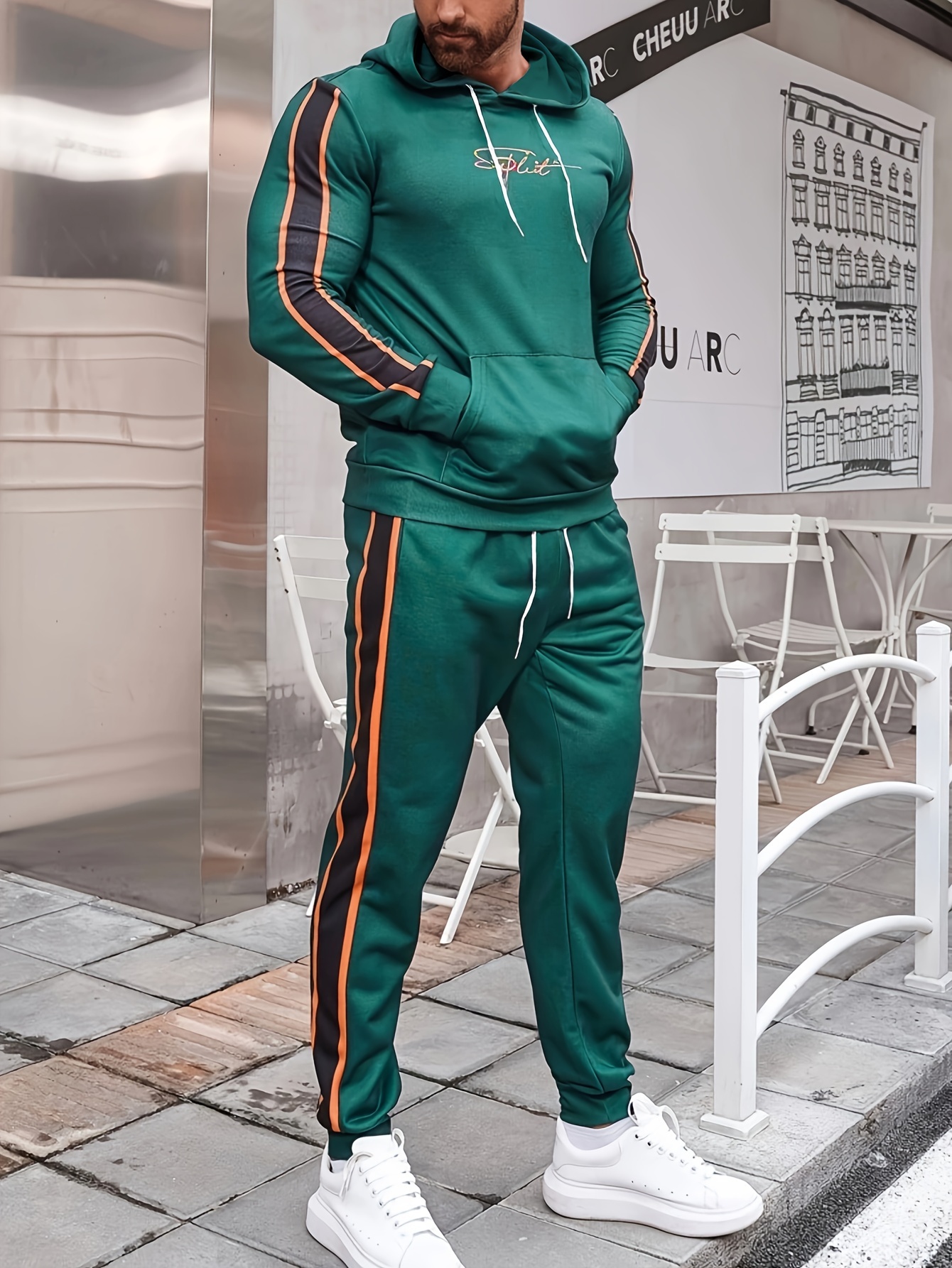 Mens plus size sweat suits on sale