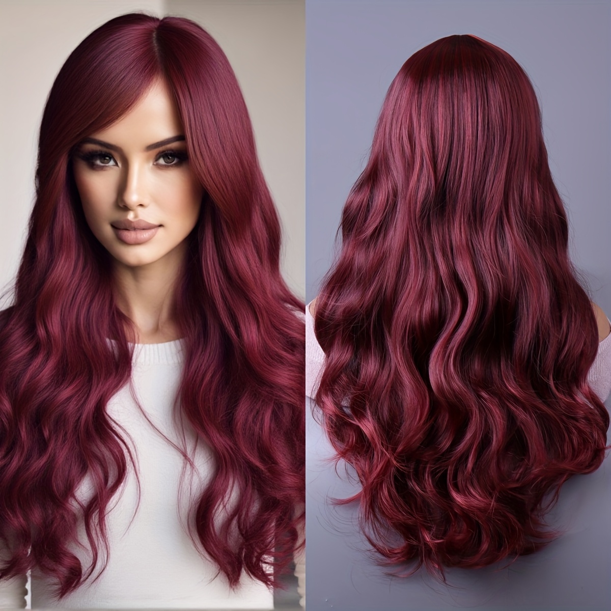 Black Curly Hair With Bangs, 26 Inches Long, Fluffy Waves, Suitable For Daily Commuting And Party Styling.