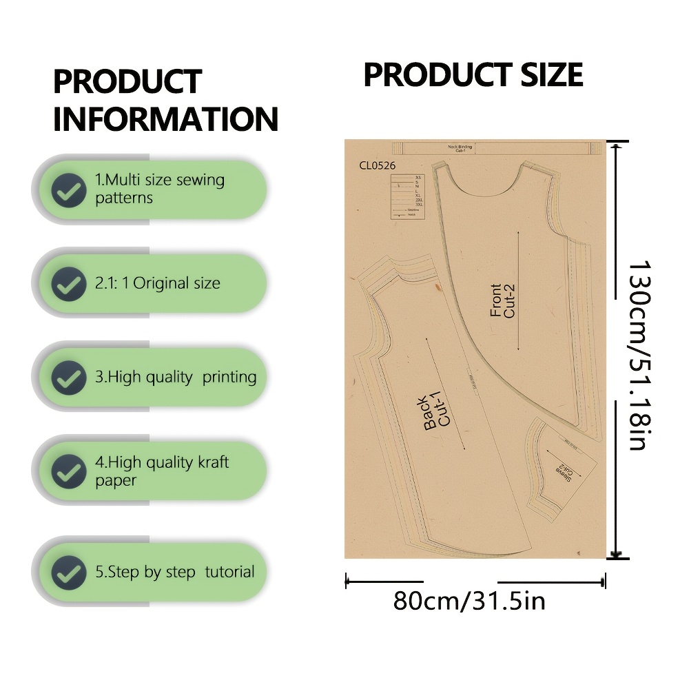 TEMU Women's Cross Front Asymmetric Hem Blouse Top Sewing Pattern - Beginner-friendly Diy Guide With 1:1 Scale Paper Template Suitable For Crafting,