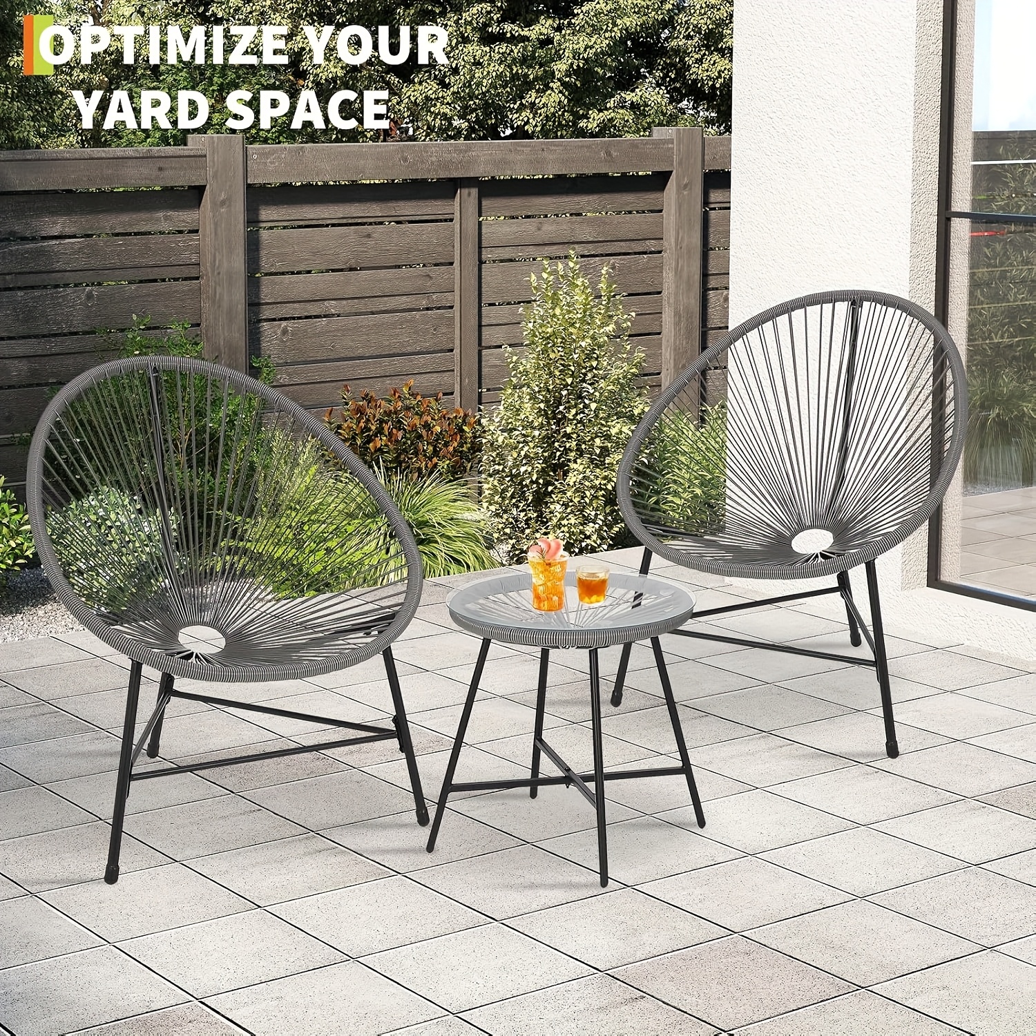 3pcs modern acapulco patio furniture set woven rope chairs Temu