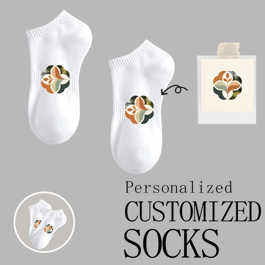 TEMU 1 Pair Custom Photo Socks With Your Own Face/picture - Matching Couples Socks Suitable For Men, Your Own Picture For Valentine' Gifts, Wedding