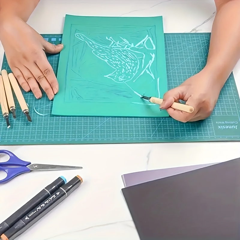 3pcs Soft PVC Carving Board for Printmaking & Sculpting