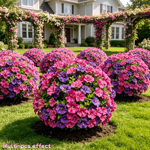 2pcs set of new outdoor artificial flowers multi color flowers ground insert tree flowers with stands uv resistant faux mixed shrub flower combo suitable for summer autumn indoor outdoor decoration home