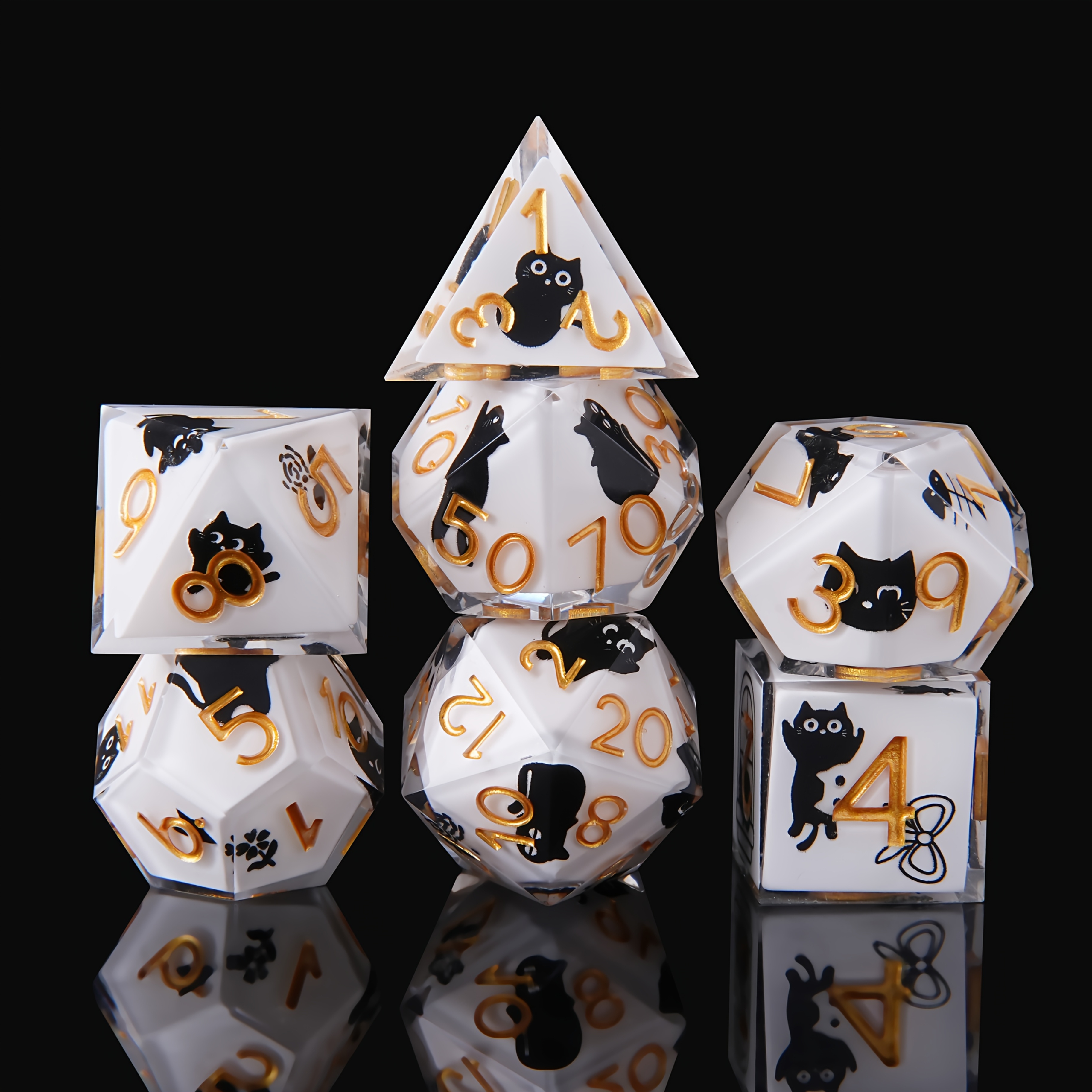 

Cat Dice In Dice , Resin Dice With Box, Polyhedral Dice Set Filled With Animal, For Role Playing Game