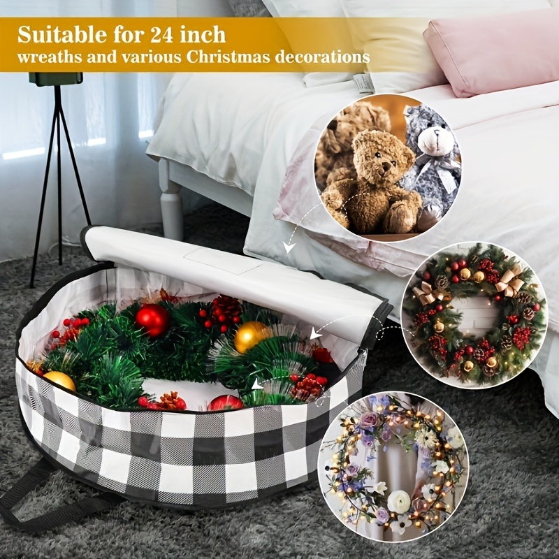 Storage Bag Wreath Box Storage Wreath Storage Container 1-Pack