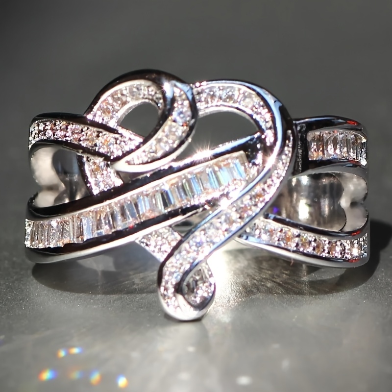 Heart-Shaped Zirconia Ring for Women