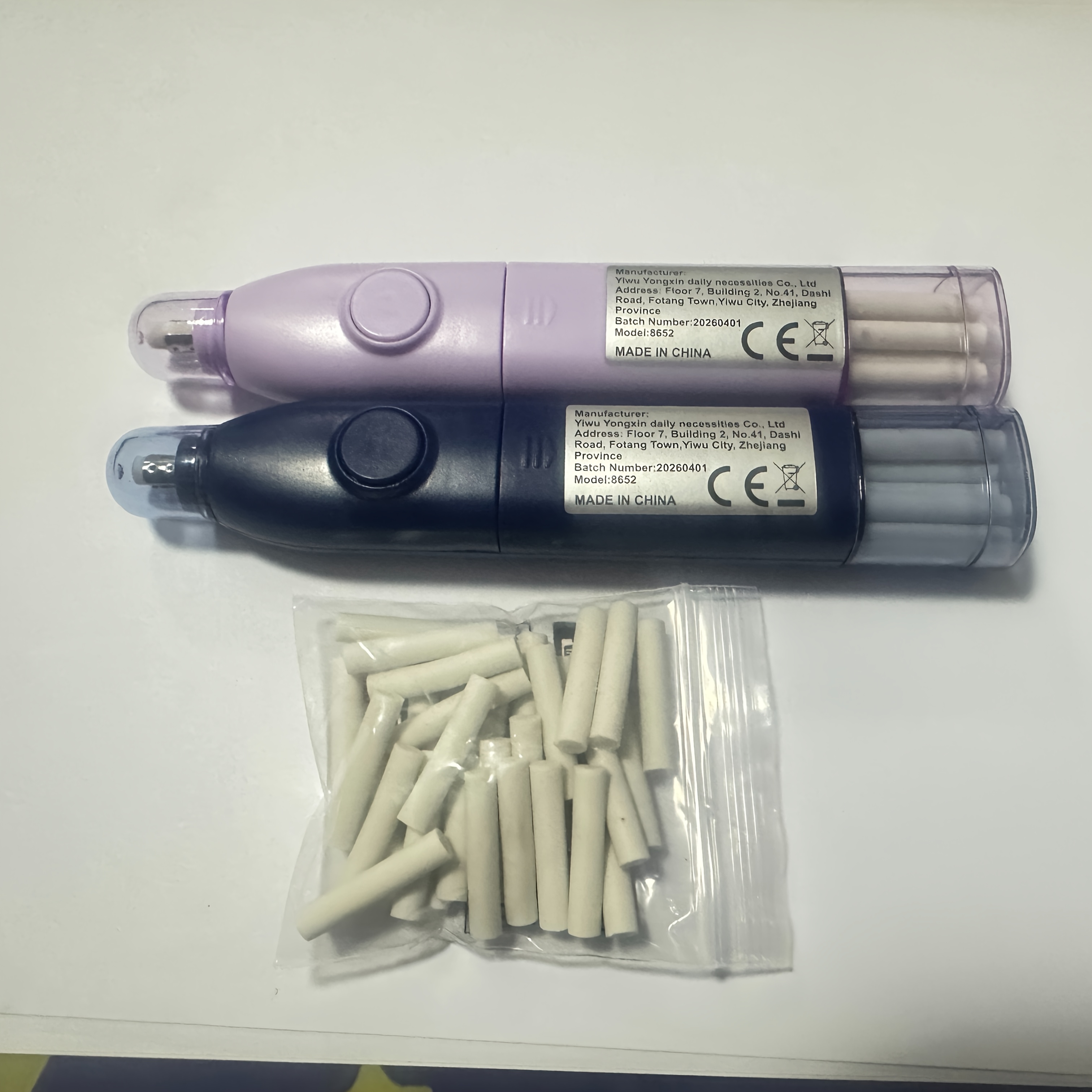 TEMU 2pcs Electric Erasers, For Artists, With 50pcs Eraser Refills, And 2pcs Portable Eraser Storage Cases, Automatic Portable Plastic Pens, For