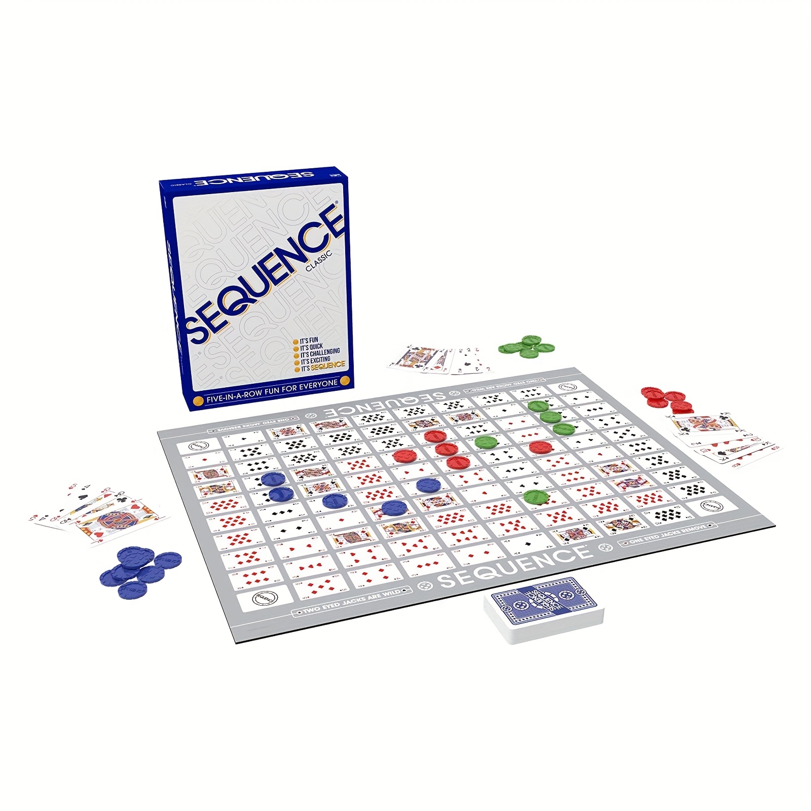 Family-Friendly Classic Sequence Board Game - New Version Card Game