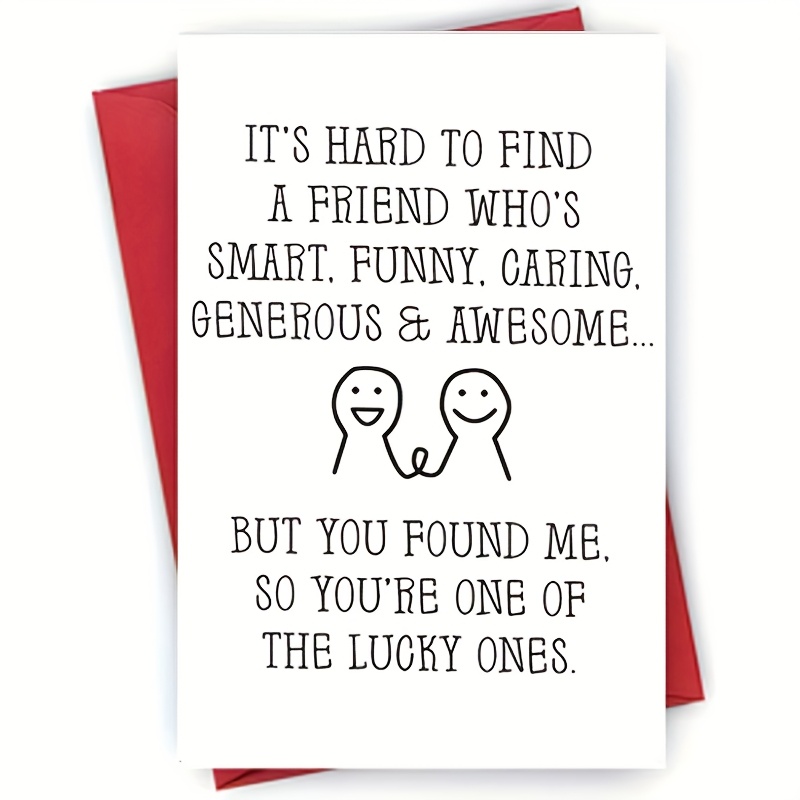 TEMU 2pcs (1pc Envelope + 1pc Greeting Card) Best Friend Thanksgiving Greeting Card - Humorous Birthday, Christmas, Thanksgiving, Halloween, Anniversary Greeting Card - Perfect Gift For Anyone