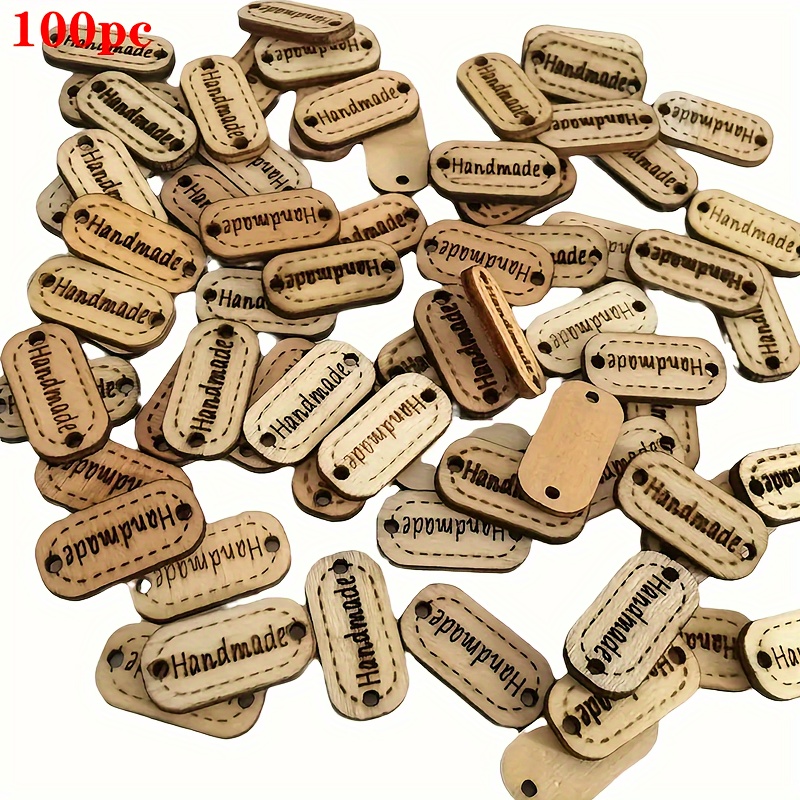 Image of 100pcs Wooden Handmade Wooden Tags Painting Graffiti Craft Wooden Pendant Ornaments Decor Items For Holidays, Weddings, Parties, And Home Decoration