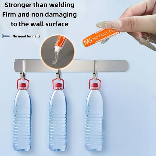 ms no drill lijm - sterk, schraafvrij lijm voor hangende & planken, gemakkelijk te gebruiken zonder te hebben aan nagels, ideaal voor badkamer & keuken, metale compatibel, gemakkelijke installatie, schade aan muuroppervlak, gemakkelijke installatie lijm | orange tube | gemakkelijke installatie lijm