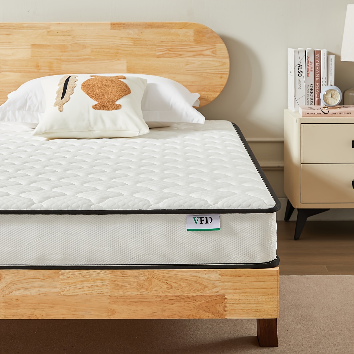 TEMU Ouui 6 Inch Hybrid Mattress - Medium - Spring With Foam Layer - - Guest Bedroom - Durable And Breathable Support