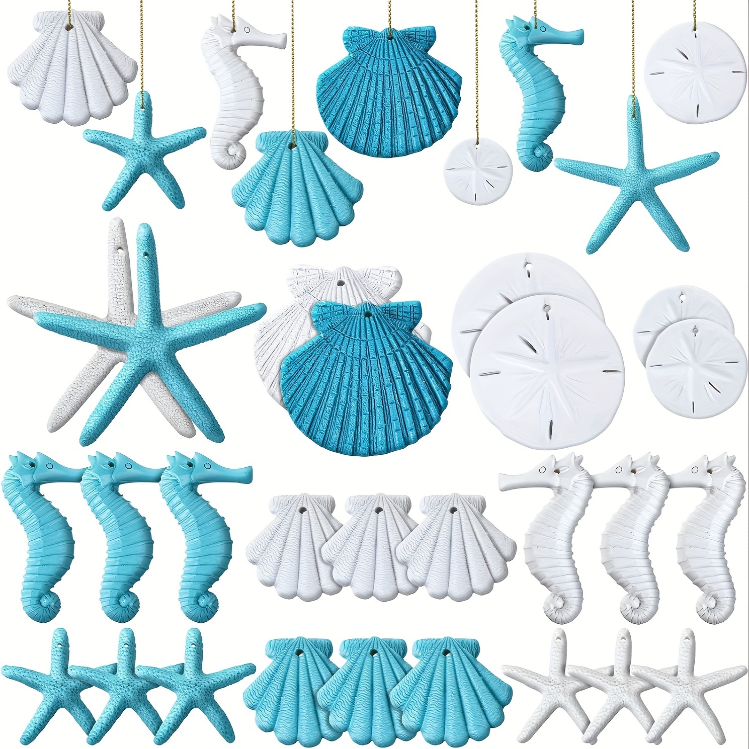 Guirnalda de estrellas de mar con cuentas, decoraciones de Navidad,  suministros para fiestas costeras, decoración de boda temática de playa,  guirnalda
