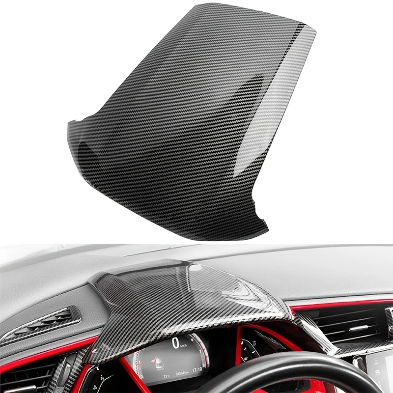 

Universal Fit Carbon Fiber Car Dashboard Cover, Non-woven Fabric, For , With Steering Wheel Protector, Interior Accessory