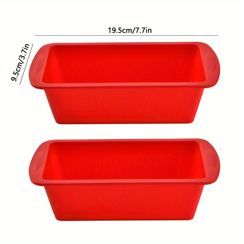 2pcs, Silicone Loaf Pan, Non Release Rectangle Silicone Cake Pan For Baking Bread, Flexible Silicone Baking Mold Mold, Toast Pan, Brownie Loaf Pan, Cake Mold