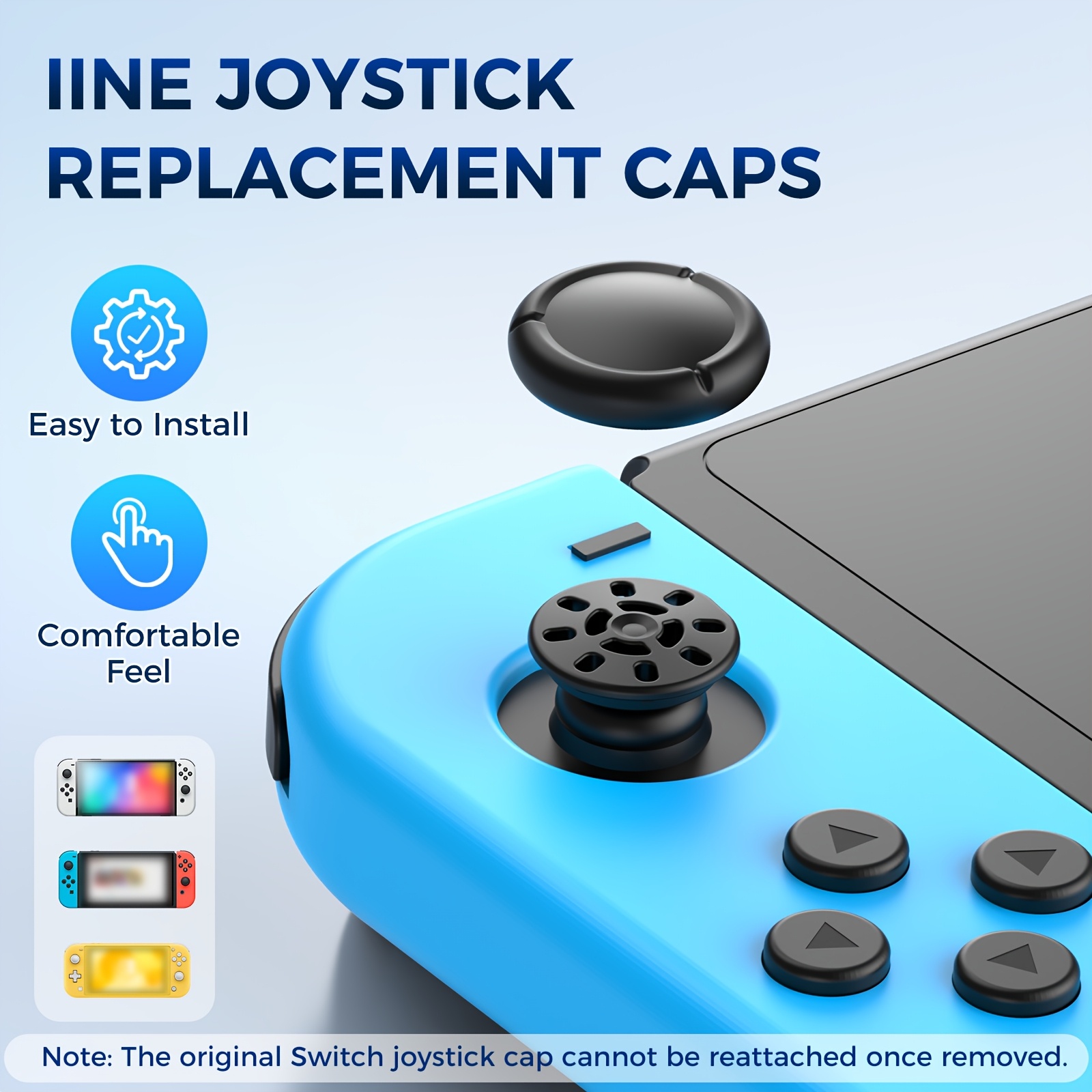 

Iine Tpe Thumbstick Replacement Caps For Switch/oled/lite, Comfortable & Joystick Covers, Compatible With Original Switch Accessories