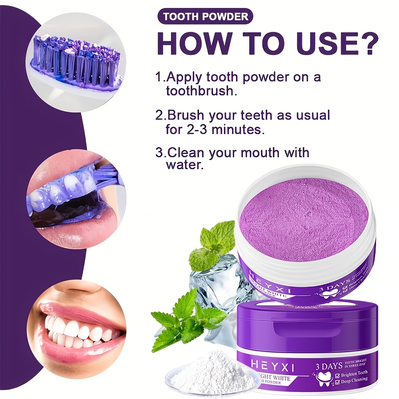purple teeth powder deep cleaning   breath essential for personal care Product details 4