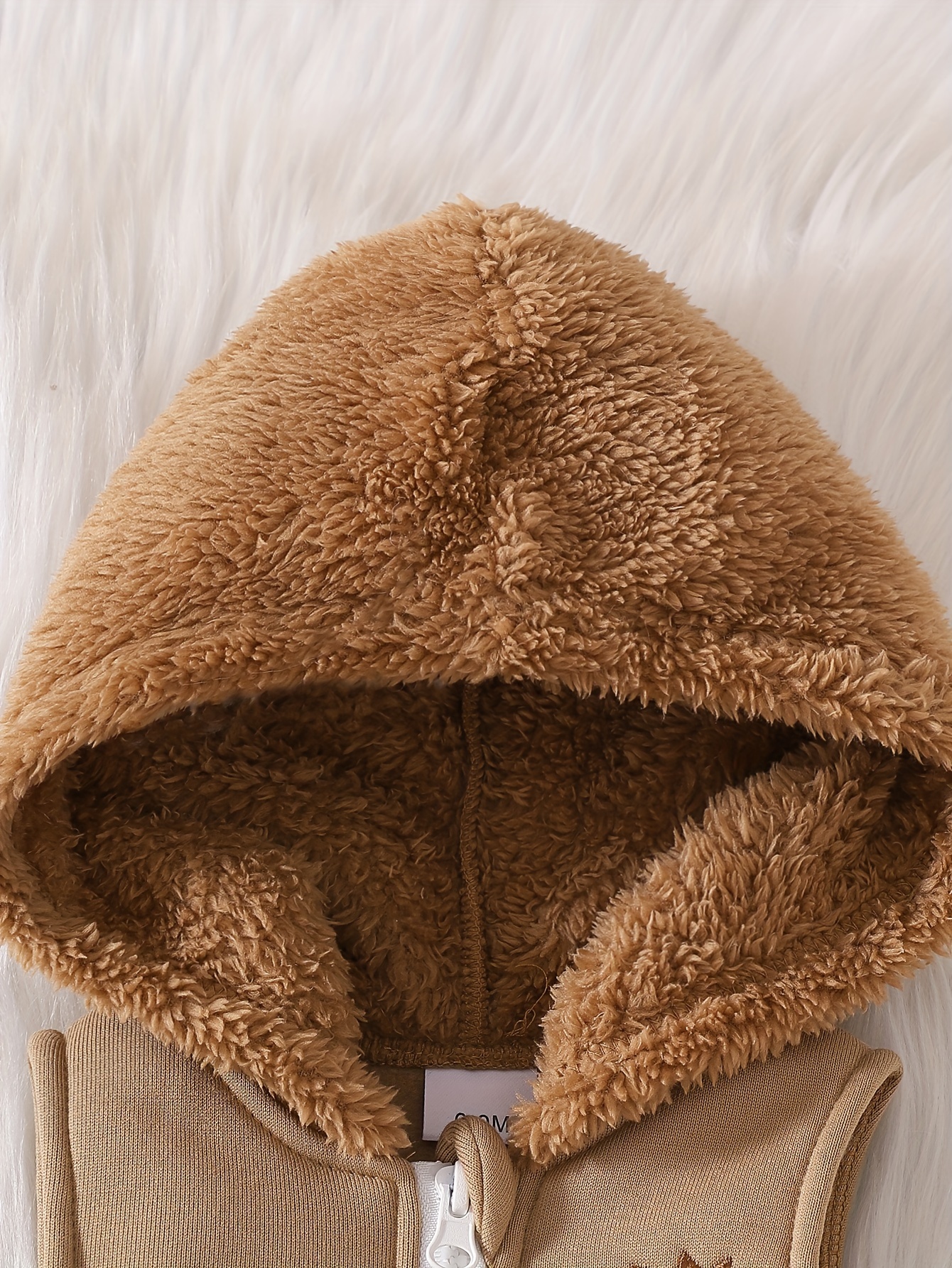 3pcs baby boys cartoon lion embroidery sportswear set cute hooded jacket and sweatpants outfit with long sleeve pullover polyester and spandex knit for autumn winter for outdoor Product details 1