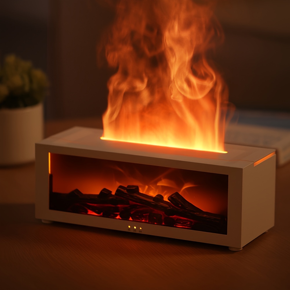 feu de cheminée   Simulation,   daromathérapie alimenté par USB   télécommande,   colorée, minuterie de 1-3 heures, fonction  , diffuseur de        ,   36V,    , humidité   de  /h,   du   supérieur, adapté   les   de   10m² 9