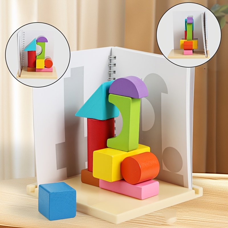 Children's Wooden 3D Spatial Construction Blocks