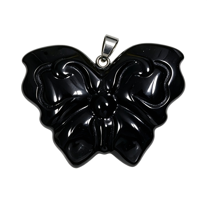 Elegant Handmade Carved Butterfly Pendant