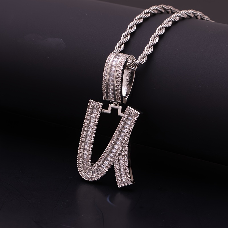 a stylish pendant 26 english letter t micro inlaid zirconia - Temu