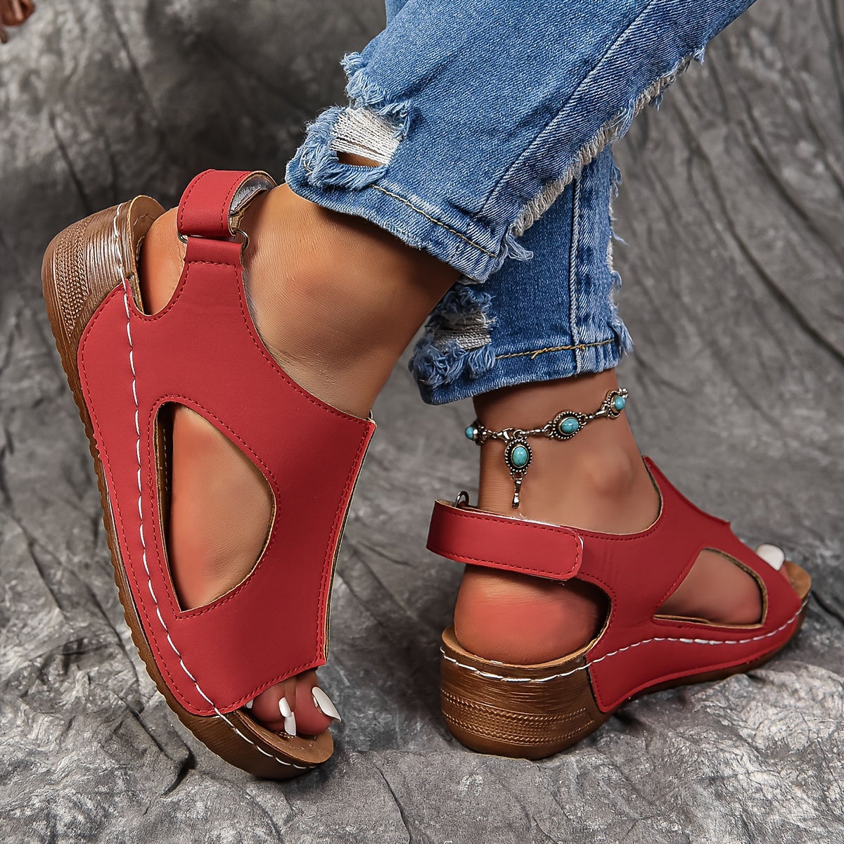 Wedge Sandals Comfy Walking Sandals Ladies Women Walking