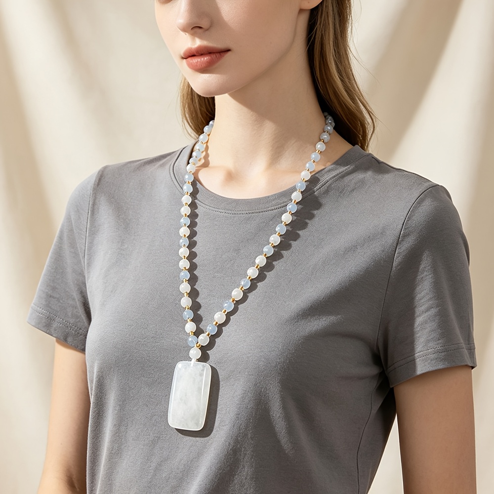 Bohemian Minimalist Natural Stone Bead Necklace