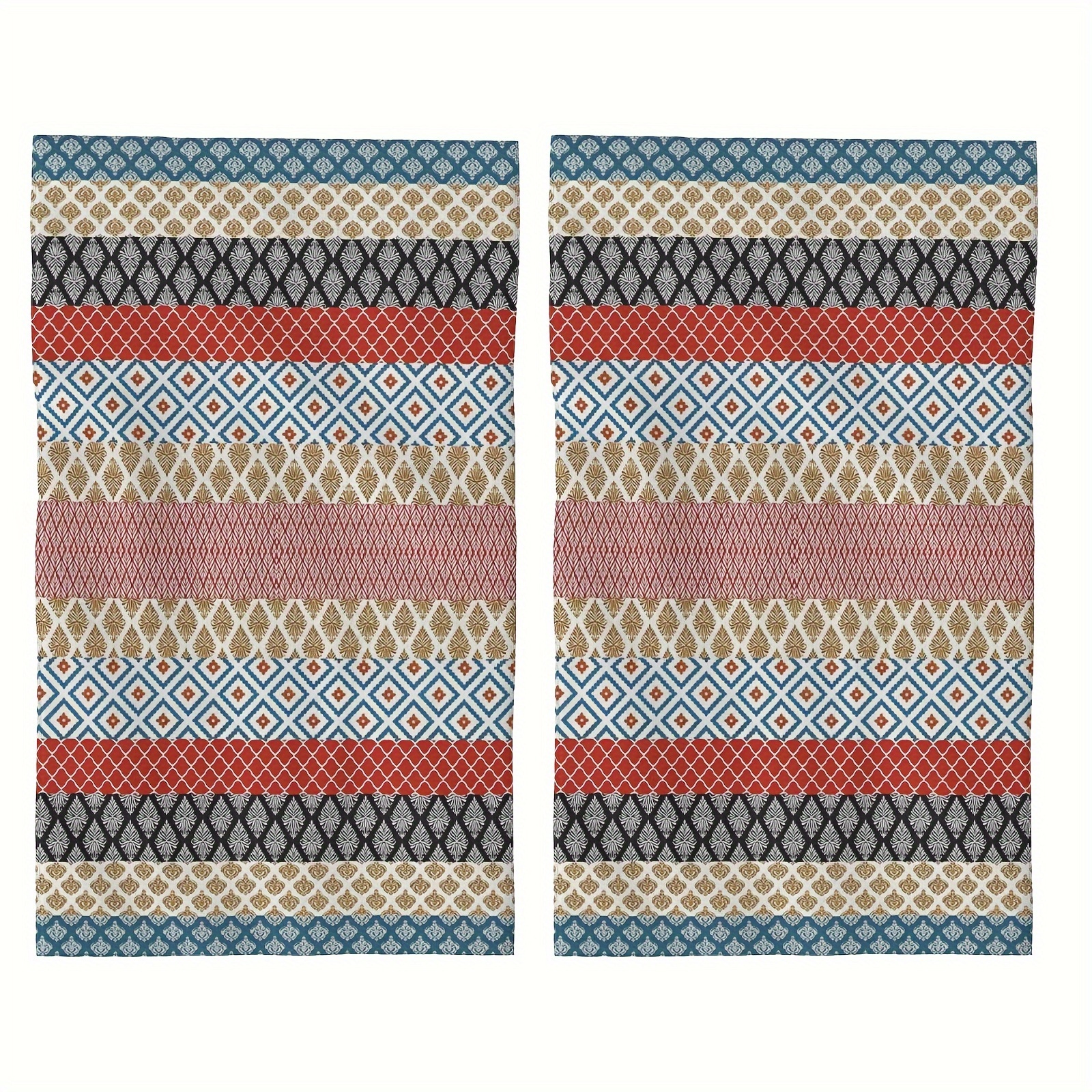 

2pcs, Hand Towels, Bohemian Style Kitchen Towels, Ethnic Tribal Geometric Striped Printed Vintage Hand Towels, Absorbent Soft Tea Cloths For Bathroom, Kitchen, Farmhouse Boho Decor