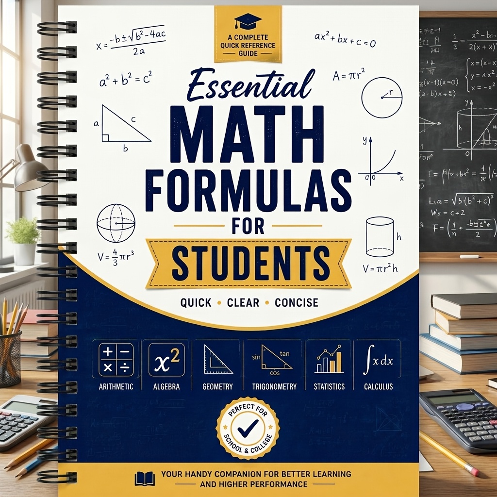 TEMU Derivation Manual To Help Important Mathematical Formulas, 64-page Mathematical Formula Exercise Book, Suitable For Algebra Note Learning,